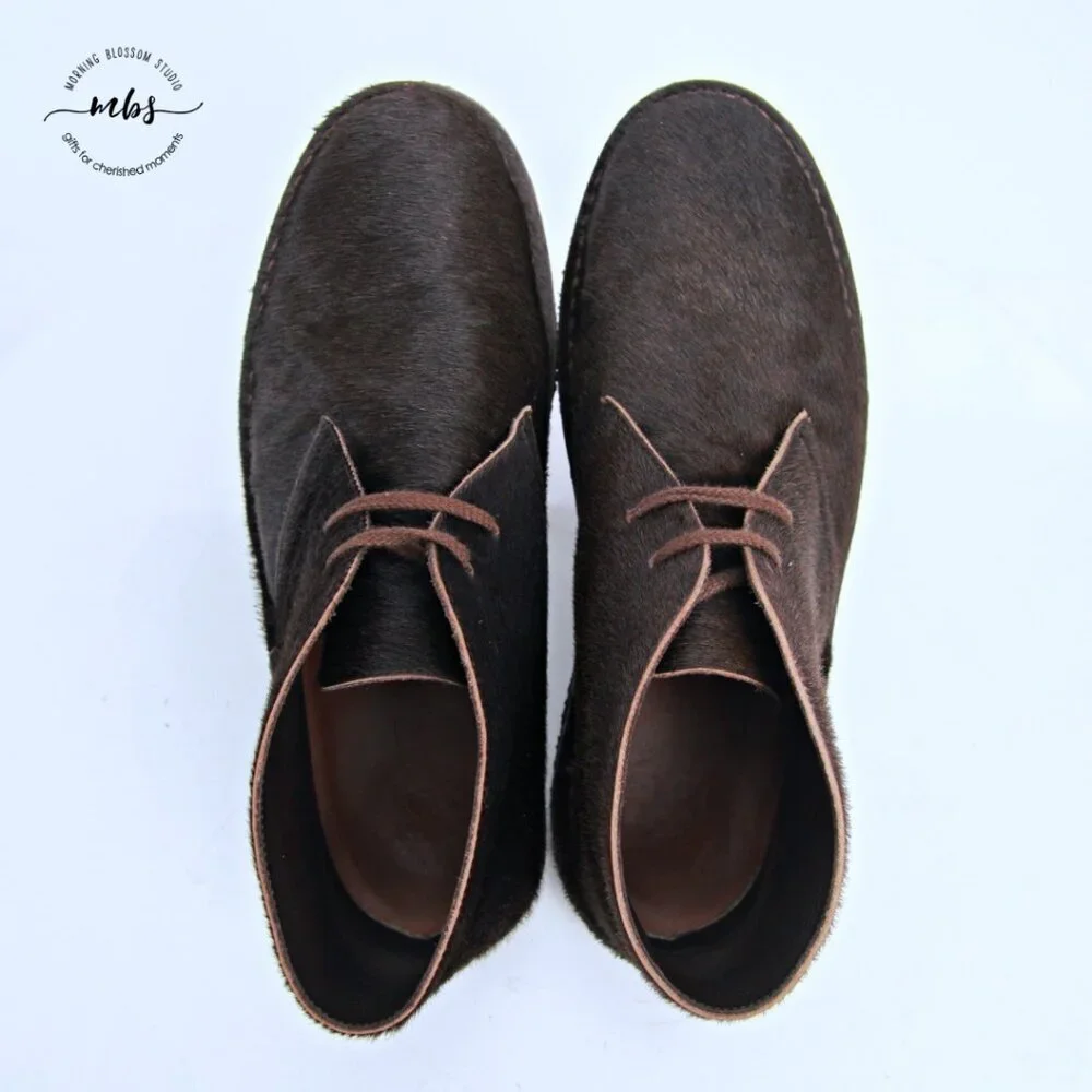 J. Crew Macalister Pony Hair Desert‎ Boots Made In Italy Brown Men 11.5*